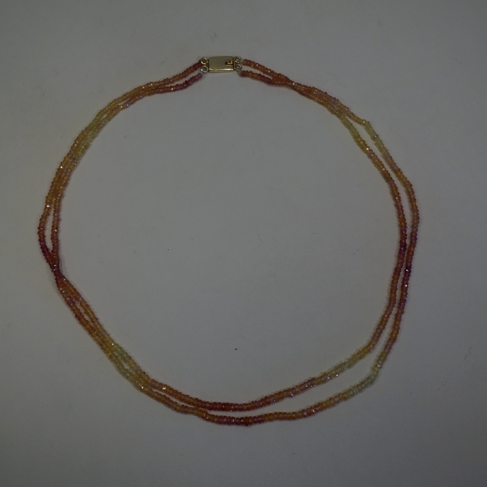 16.5 Rondelle Cut Genuine Yellow Sapphire Necklace